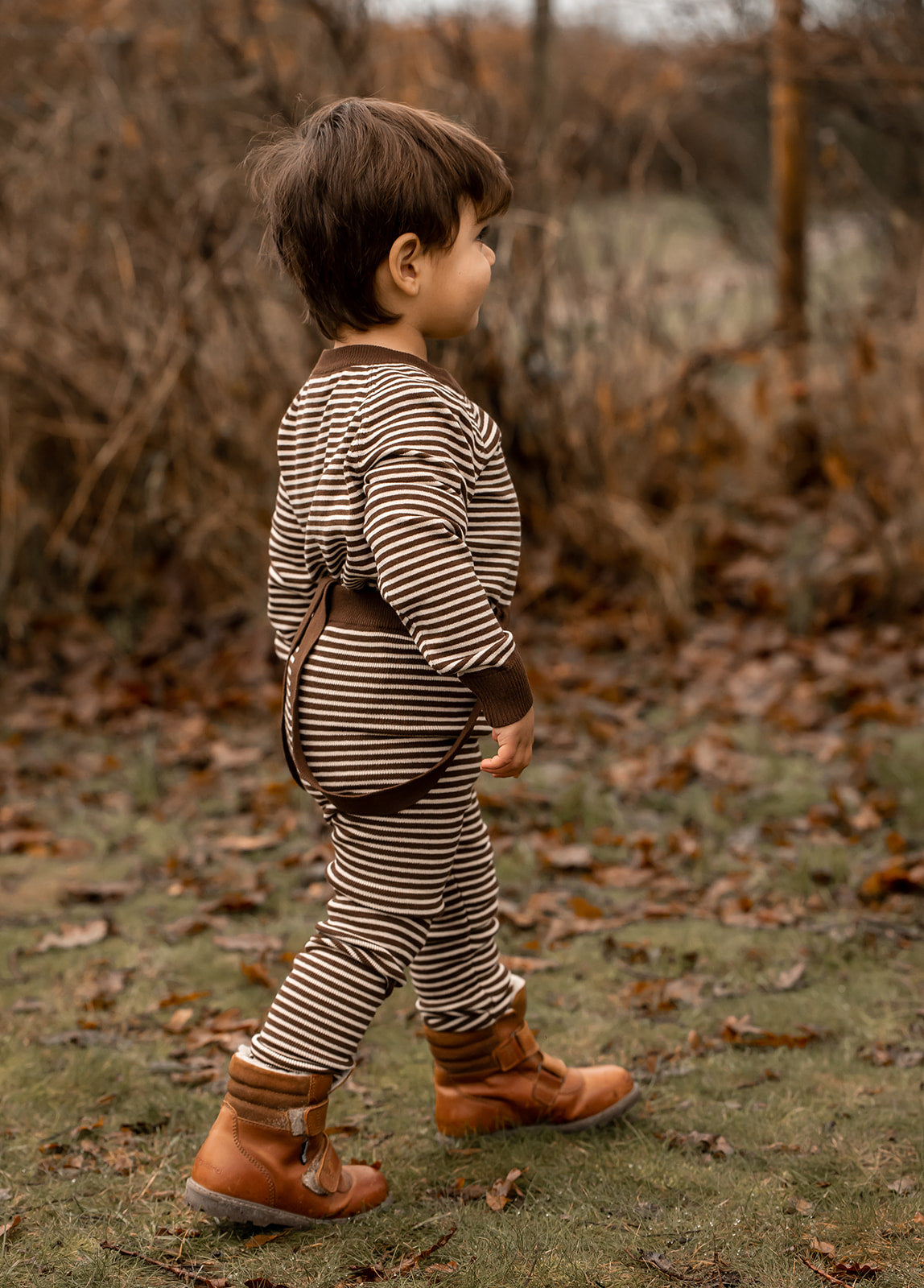 favo cardigan | chicory coffee w. sand stripes