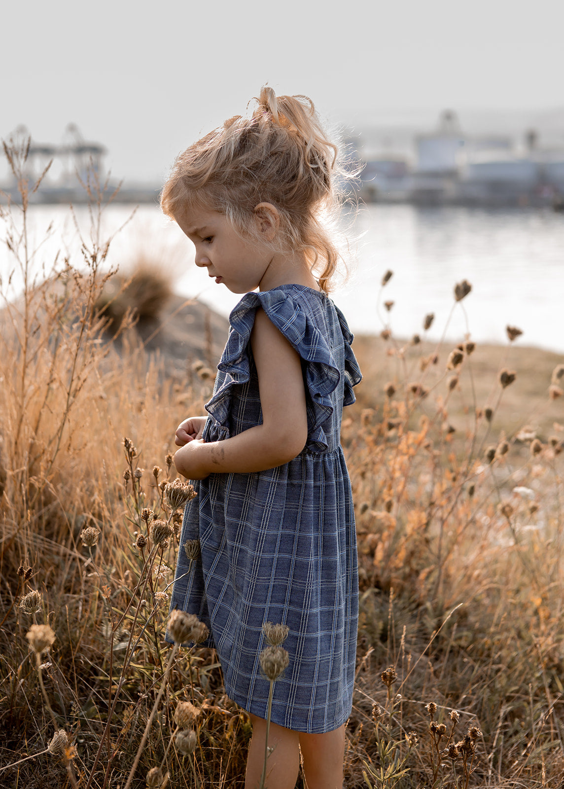 miro ruffle dress | navy