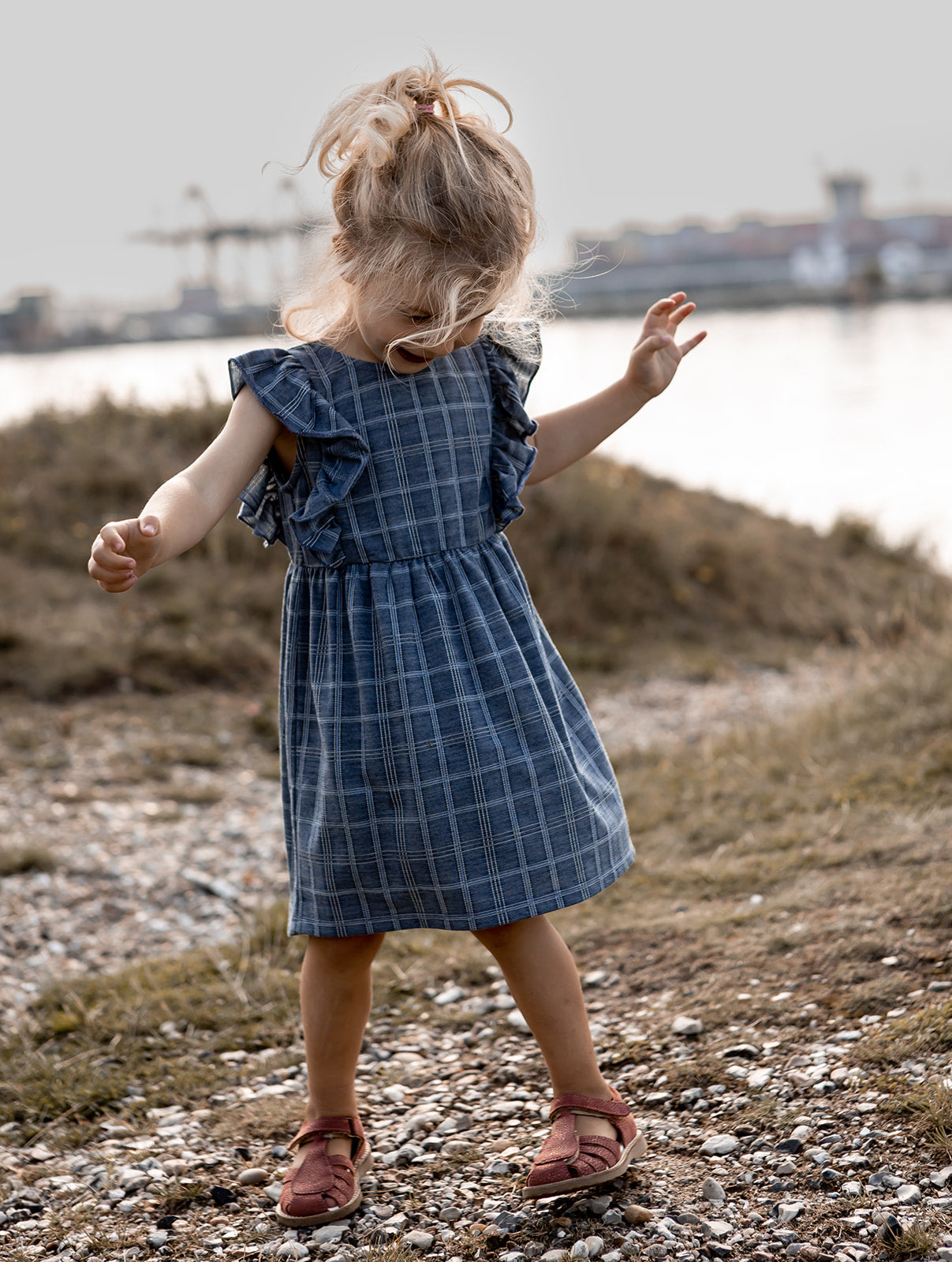 miro ruffle dress | navy