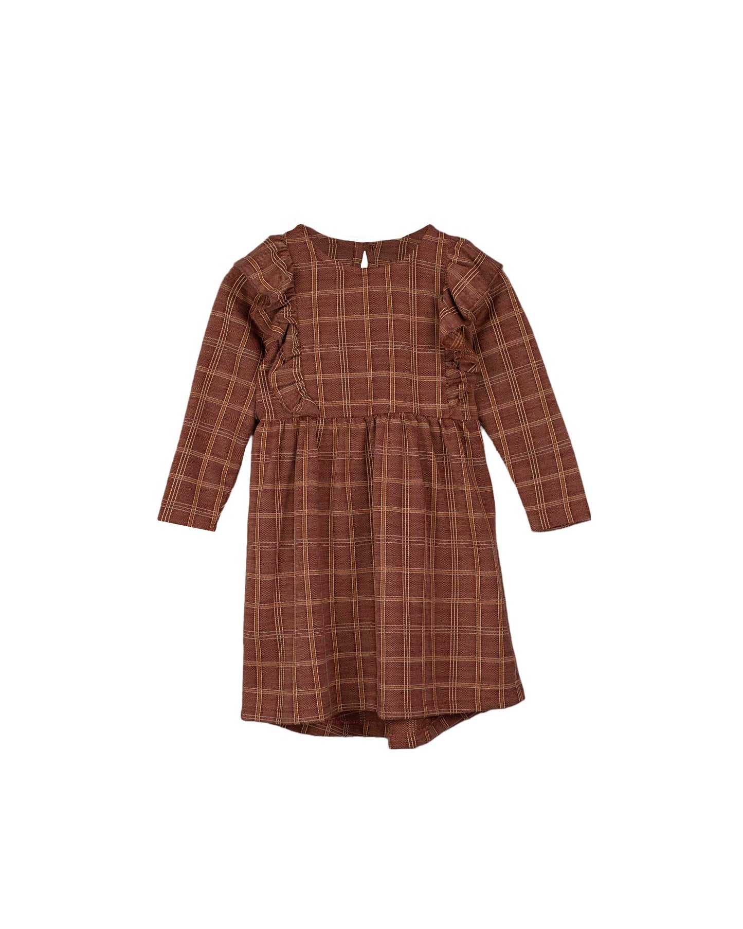 miro ls ruffle dress | chicory coffee