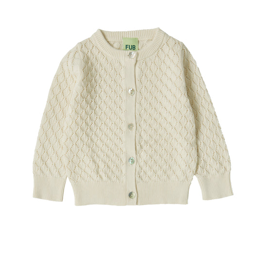 Baby Pointelle Cardigan | Ecru