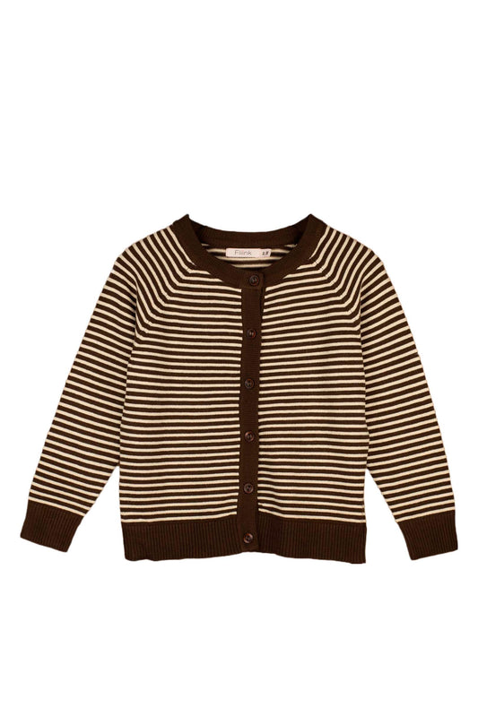 favo cardigan | chicory coffee w. sand stripes