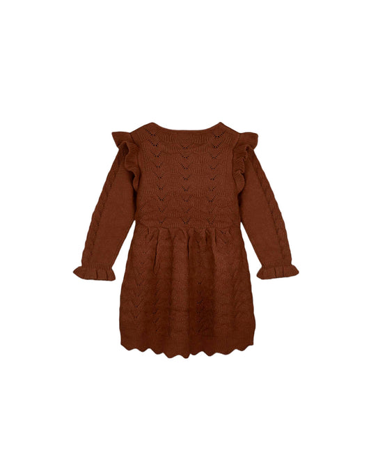 benna new ruffle dress | carob brown