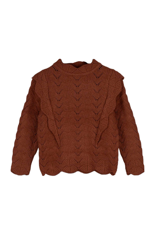 benna ruffle blouse | carob brown