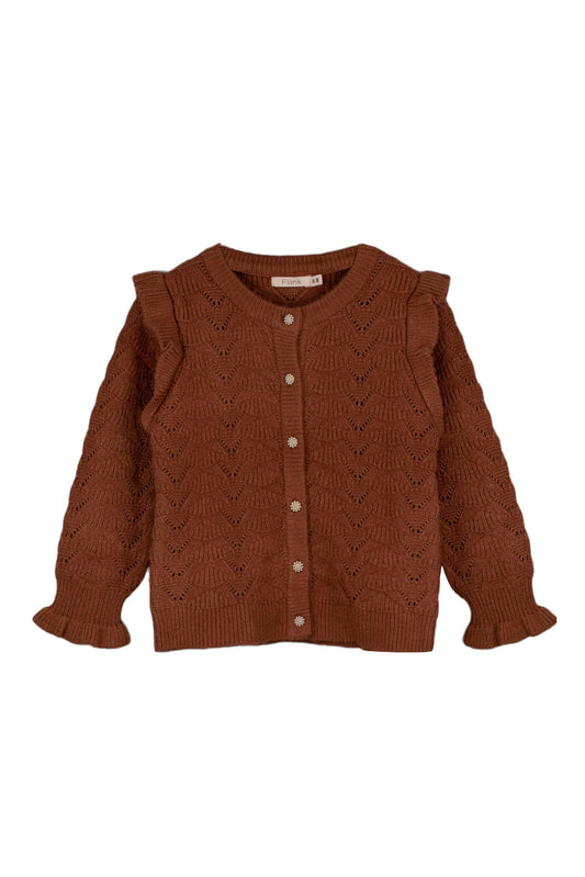 benna ruffle cardigan | carob brown