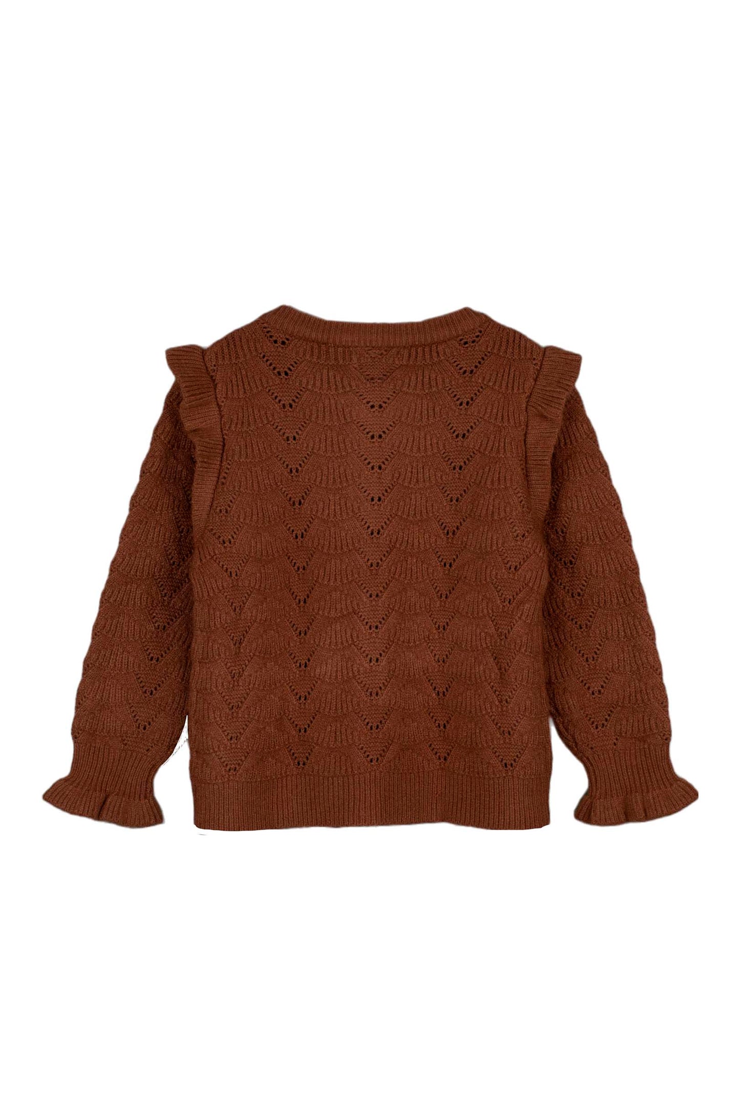 benna ruffle cardigan | carob brown