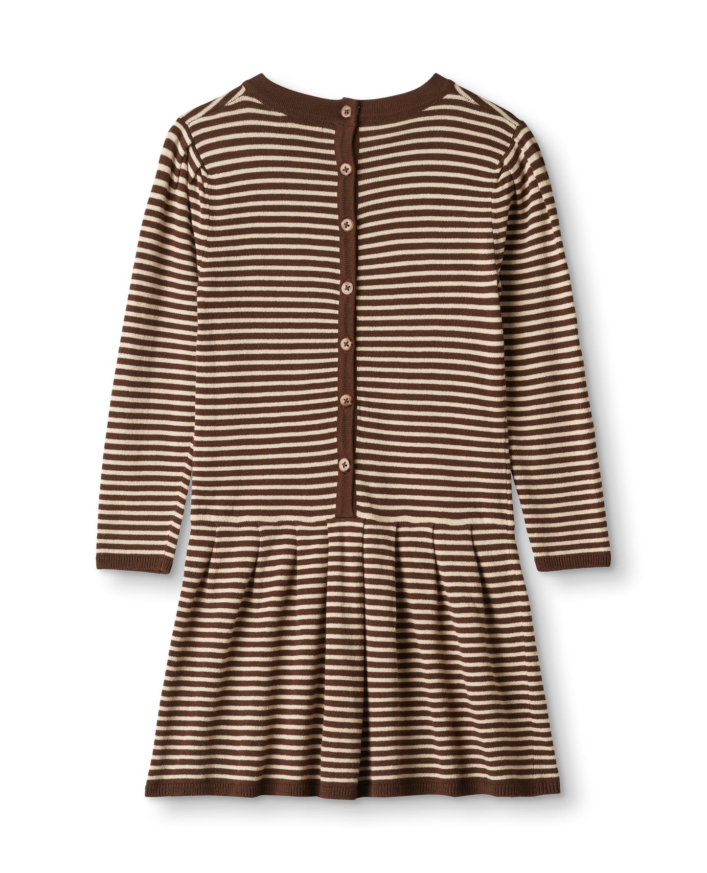 favo peplum dress | chicory coffee w. sand stripes