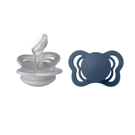 bibs couture snuð 2stk | cloud & steel | stærð 1 - silicone
