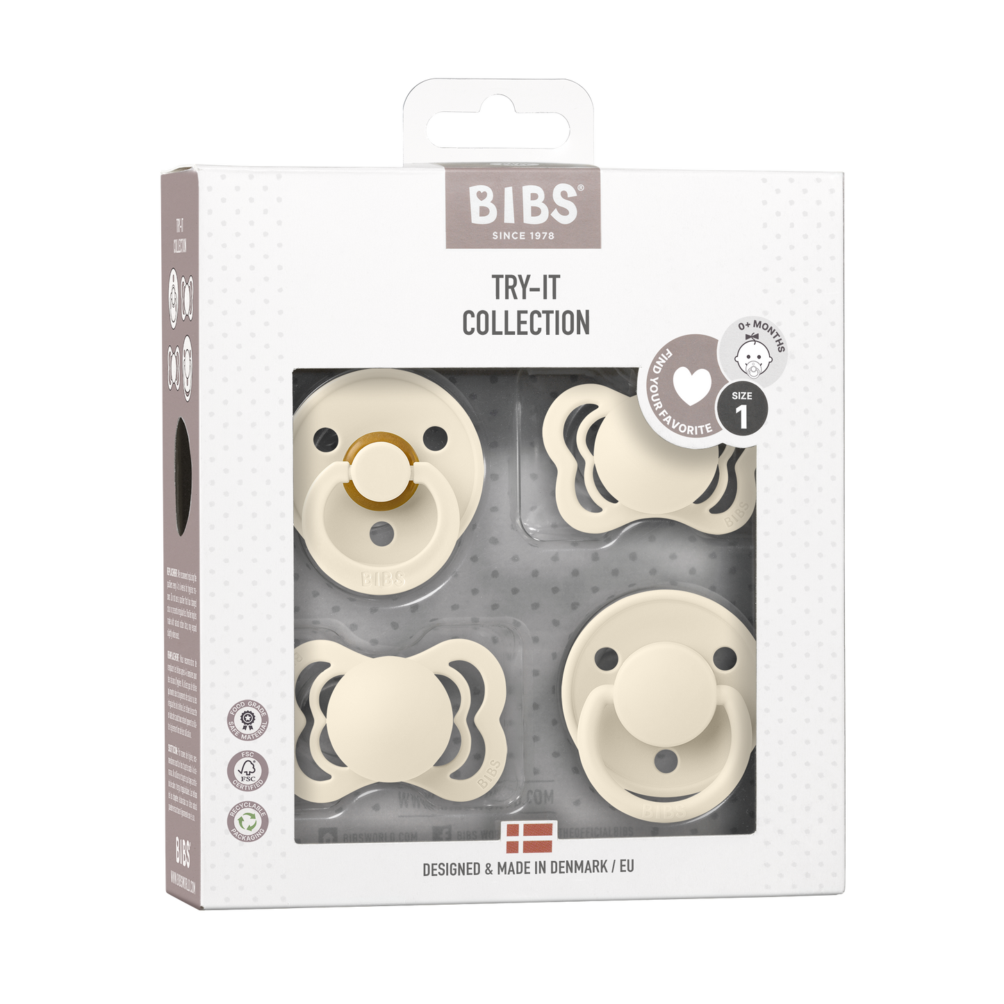 bibs try-it collection snuð 4stk | ivory