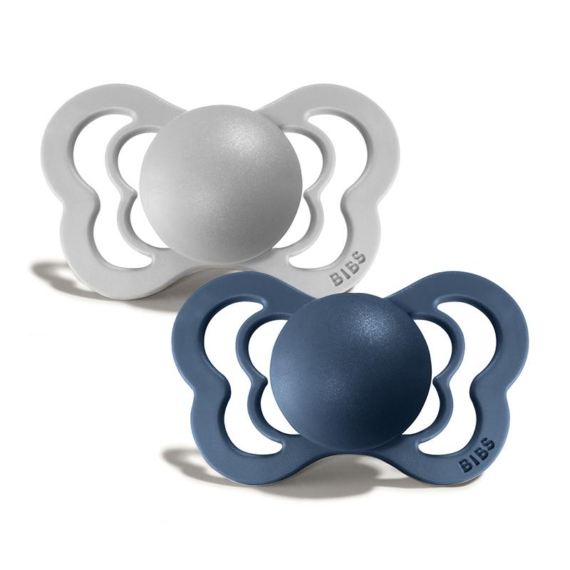 bibs couture snuð 2stk | cloud & steel | stærð 1 - silicone