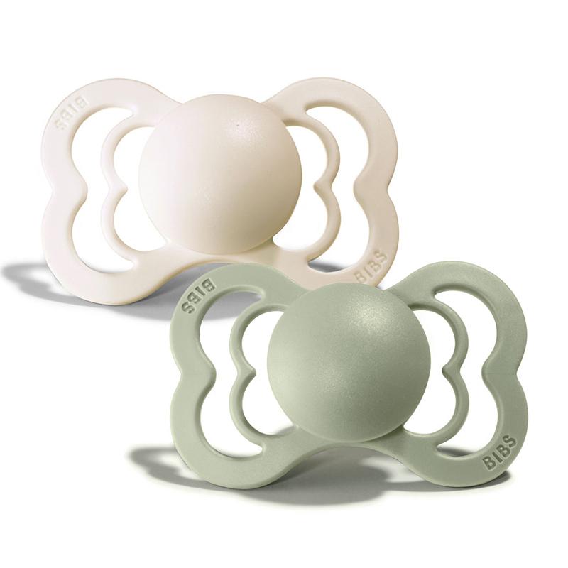 bibs supreme snuð 2stk | ivory & sage | stærð 1 - latex